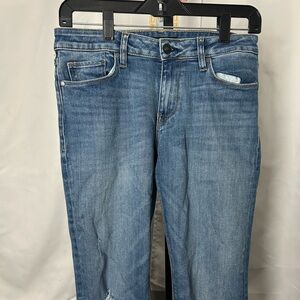 Hudson Jeans Women's Skinny Slim Straight Ripped Light Blue Denim